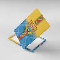 US Virgin Islands Canvas Wall Art Madras Pattern Gradient Style - Wonder Print Shop