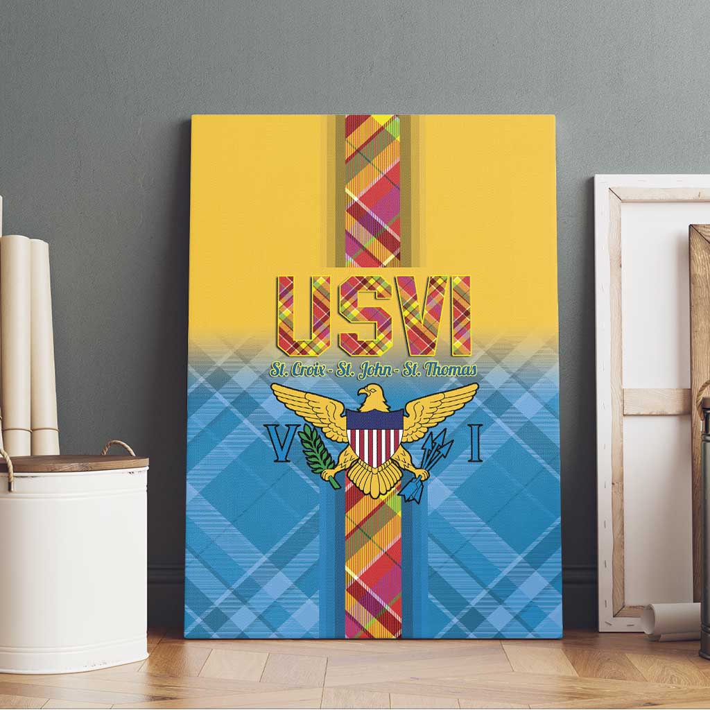 US Virgin Islands Canvas Wall Art Madras Pattern Gradient Style - Wonder Print Shop