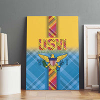 US Virgin Islands Canvas Wall Art Madras Pattern Gradient Style - Wonder Print Shop