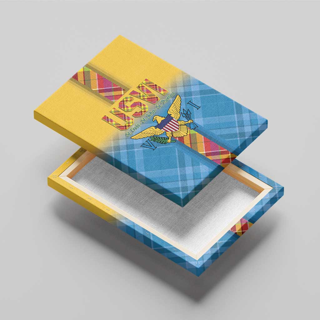 US Virgin Islands Canvas Wall Art Madras Pattern Gradient Style - Wonder Print Shop