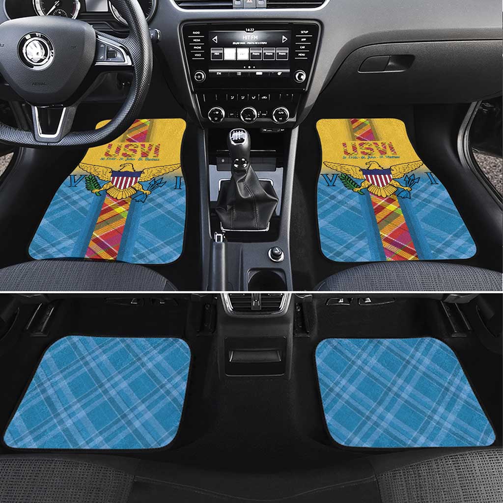 US Virgin Islands Car Mats Madras Pattern Gradient Style - Wonder Print Shop
