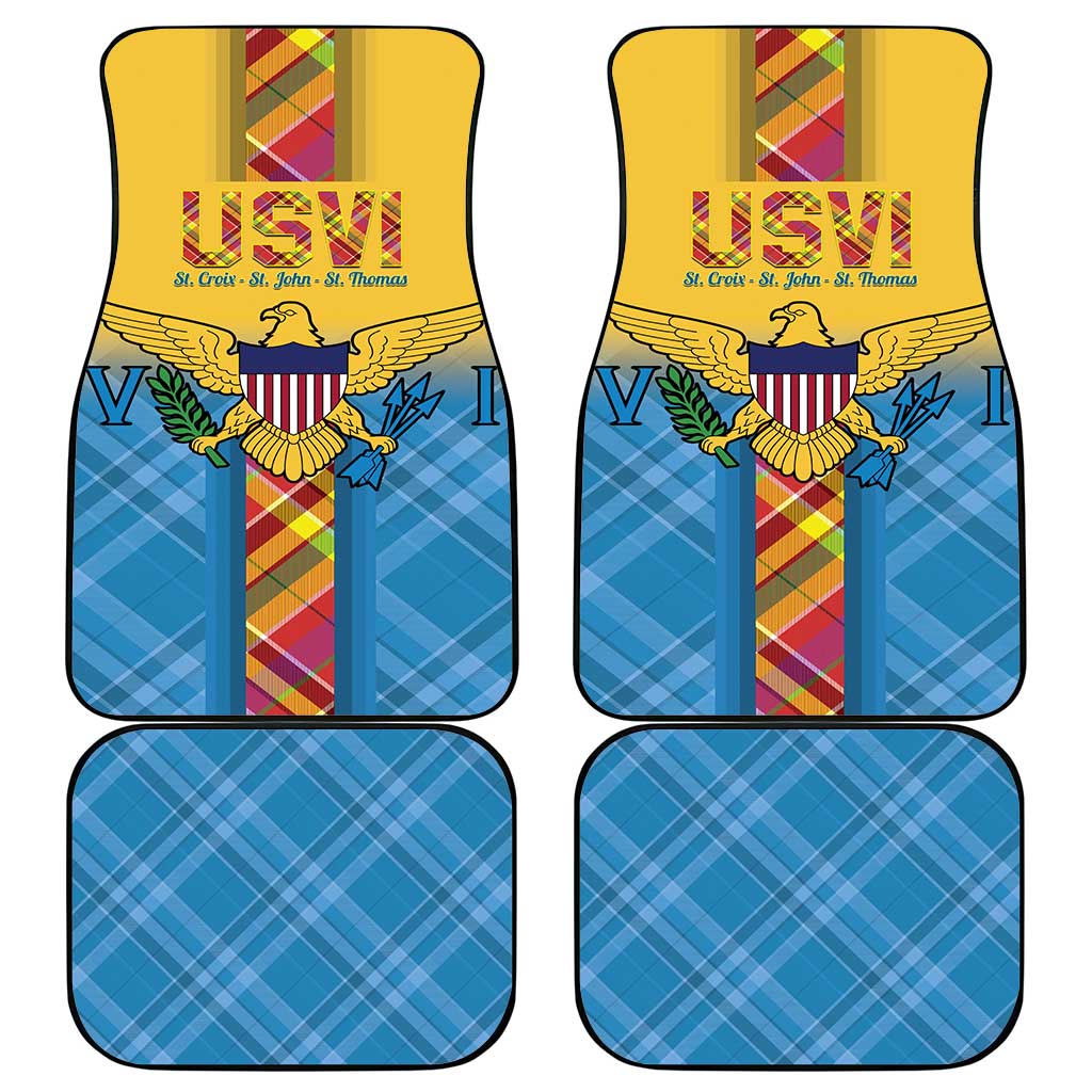 US Virgin Islands Car Mats Madras Pattern Gradient Style - Wonder Print Shop