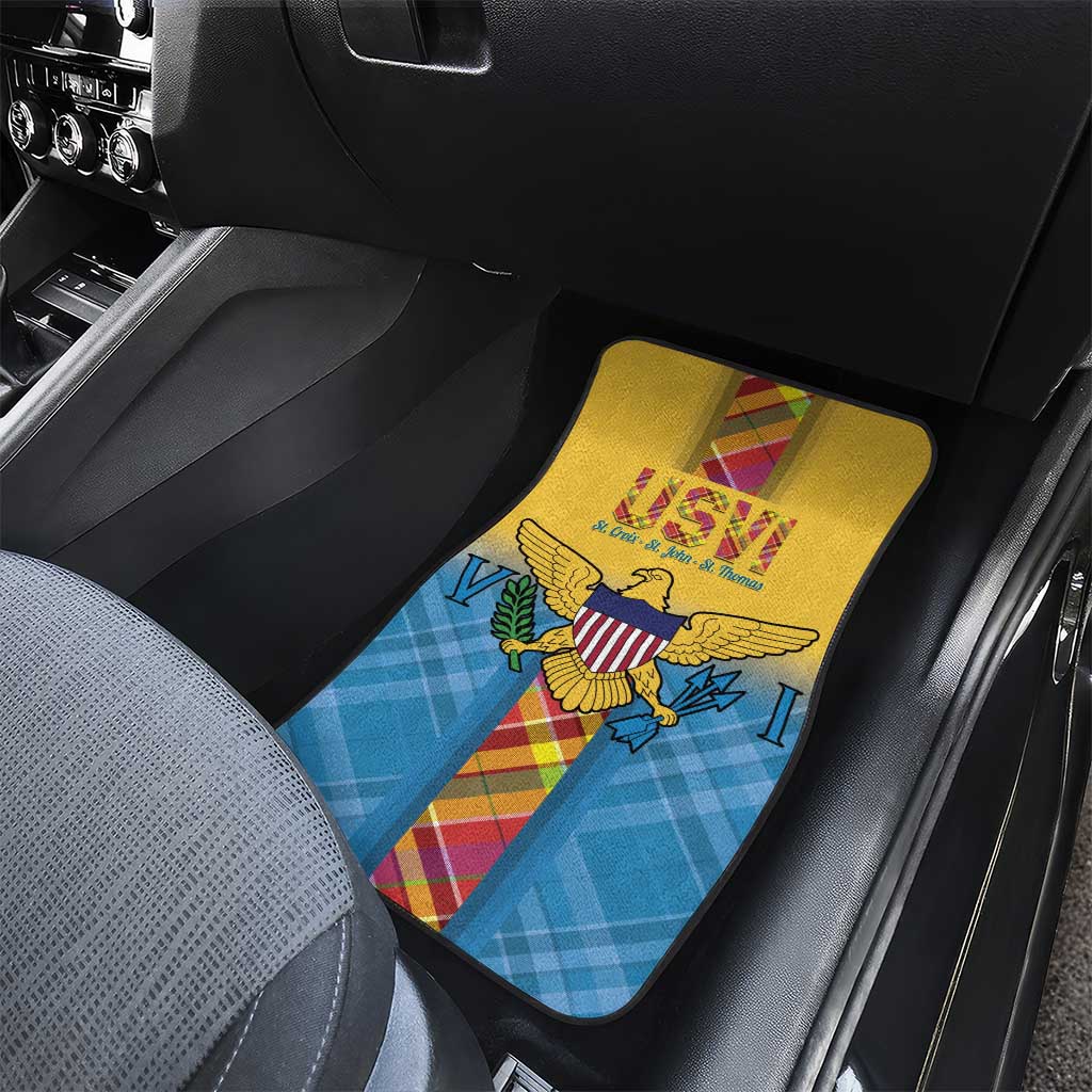 US Virgin Islands Car Mats Madras Pattern Gradient Style - Wonder Print Shop