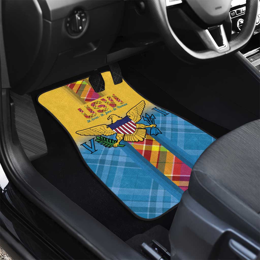 US Virgin Islands Car Mats Madras Pattern Gradient Style - Wonder Print Shop