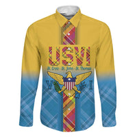 US Virgin Islands Family Matching Summer Maxi Dress and Hawaiian Shirt Madras Pattern Gradient Style - Wonder Print Shop
