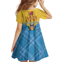 US Virgin Islands Family Matching Tank Maxi Dress and Hawaiian Shirt Madras Pattern Gradient Style - Wonder Print Shop
