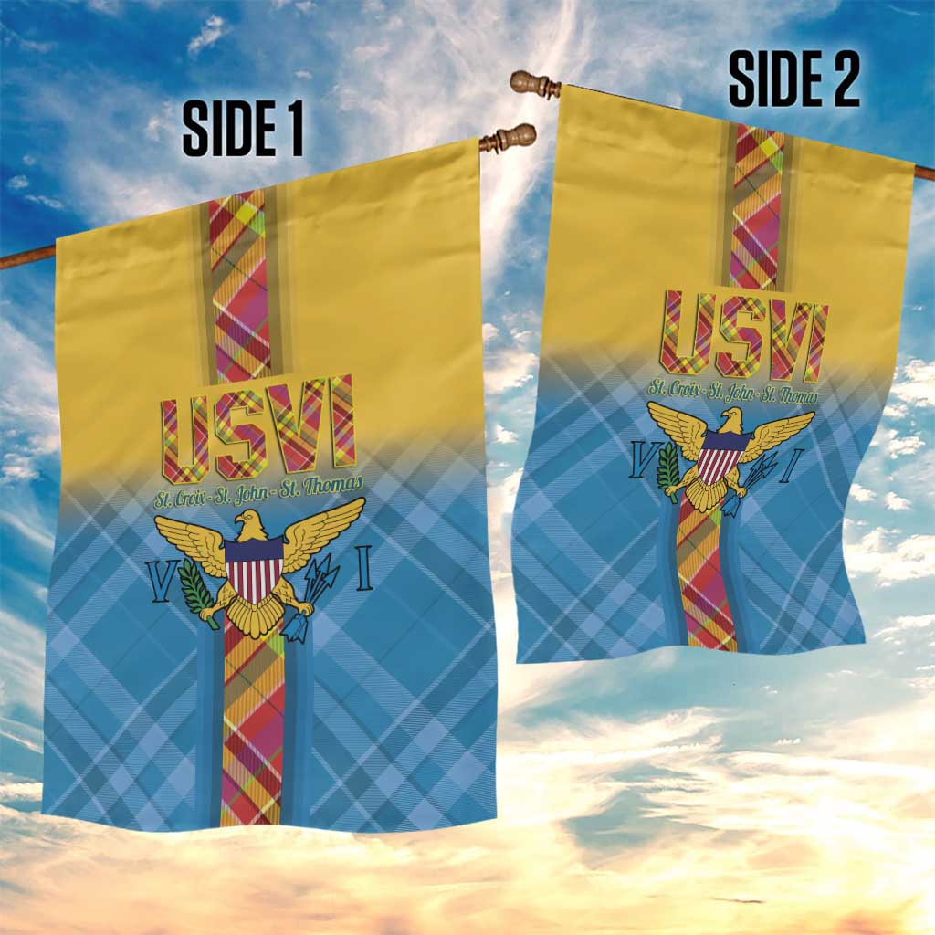 US Virgin Islands Garden Flag Madras Pattern Gradient Style - Wonder Print Shop