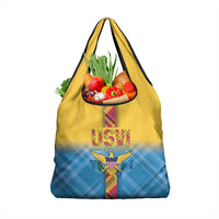 US Virgin Islands Grocery Bag Madras Pattern Gradient Style - Wonder Print Shop