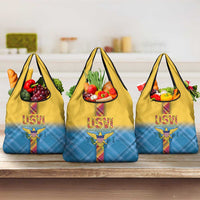 US Virgin Islands Grocery Bag Madras Pattern Gradient Style - Wonder Print Shop