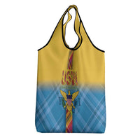 US Virgin Islands Grocery Bag Madras Pattern Gradient Style - Wonder Print Shop