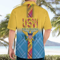 US Virgin Islands Hawaiian Shirt Madras Pattern Gradient Style - Wonder Print Shop