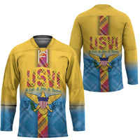 US Virgin Islands Hockey Jersey Madras Pattern Gradient Style - Wonder Print Shop
