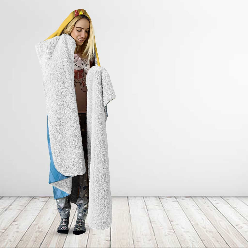 US Virgin Islands Hooded Blanket Madras Pattern Gradient Style - Wonder Print Shop