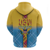US Virgin Islands Hoodie Madras Pattern Gradient Style - Wonder Print Shop