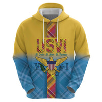 US Virgin Islands Hoodie Madras Pattern Gradient Style - Wonder Print Shop