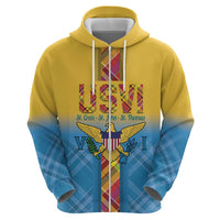 US Virgin Islands Hoodie Madras Pattern Gradient Style - Wonder Print Shop