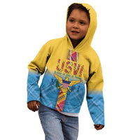US Virgin Islands Kid Hoodie Madras Pattern Gradient Style - Wonder Print Shop