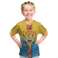 US Virgin Islands Kid T Shirt Madras Pattern Gradient Style - Wonder Print Shop