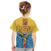 US Virgin Islands Kid T Shirt Madras Pattern Gradient Style - Wonder Print Shop