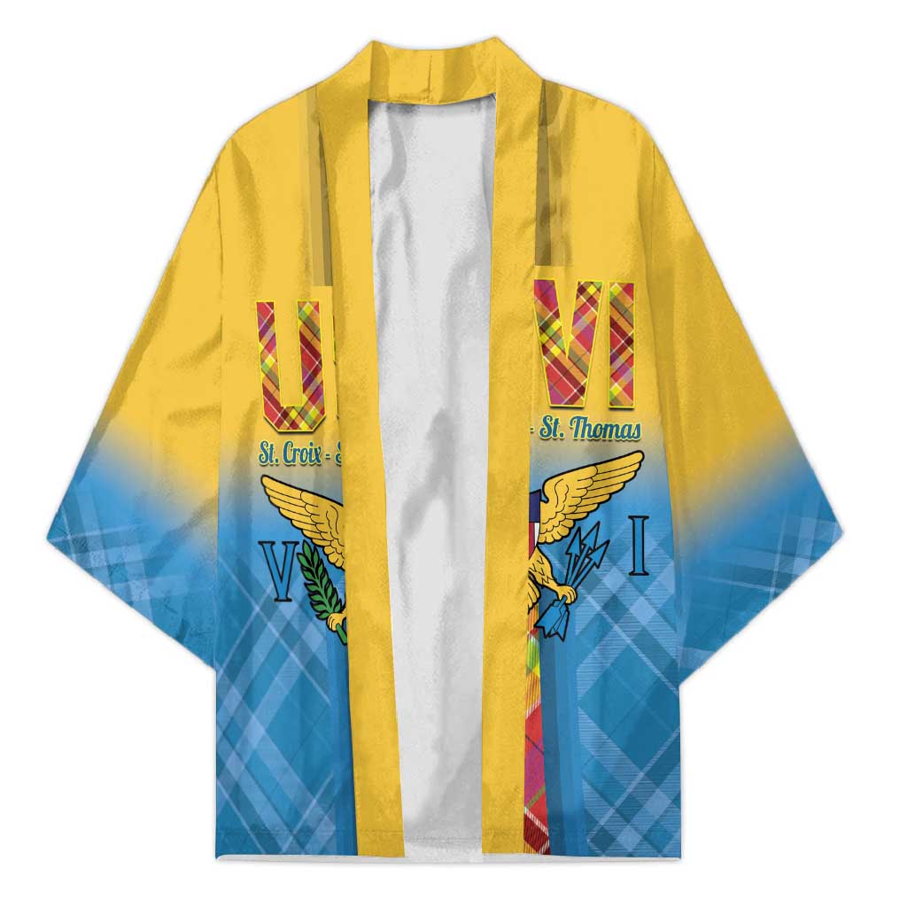US Virgin Islands Kimono Madras Pattern Gradient Style - Wonder Print Shop