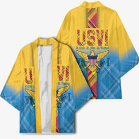 US Virgin Islands Kimono Madras Pattern Gradient Style - Wonder Print Shop