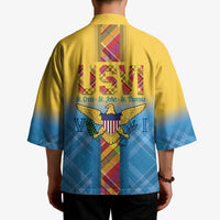 US Virgin Islands Kimono Madras Pattern Gradient Style - Wonder Print Shop