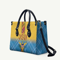 US Virgin Islands Leather Bag Madras Pattern Gradient Style - Wonder Print Shop