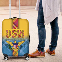 US Virgin Islands Luggage Cover Madras Pattern Gradient Style - Wonder Print Shop