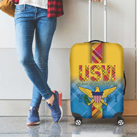 US Virgin Islands Luggage Cover Madras Pattern Gradient Style - Wonder Print Shop