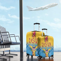 US Virgin Islands Luggage Cover Madras Pattern Gradient Style - Wonder Print Shop