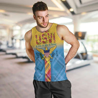 US Virgin Islands Men Tank Top Madras Pattern Gradient Style - Wonder Print Shop