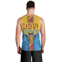US Virgin Islands Men Tank Top Madras Pattern Gradient Style - Wonder Print Shop