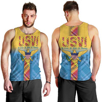 US Virgin Islands Men Tank Top Madras Pattern Gradient Style - Wonder Print Shop