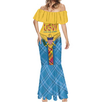 US Virgin Islands Mermaid Dress Madras Pattern Gradient Style - Wonder Print Shop
