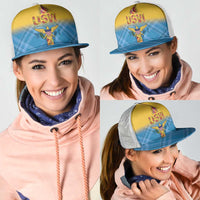 US Virgin Islands Mesh Trucker Cap Madras Pattern Gradient Style - Wonder Print Shop