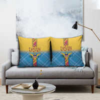 US Virgin Islands Pillow Cover Madras Pattern Gradient Style - Wonder Print Shop