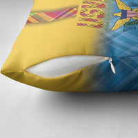 US Virgin Islands Pillow Cover Madras Pattern Gradient Style - Wonder Print Shop