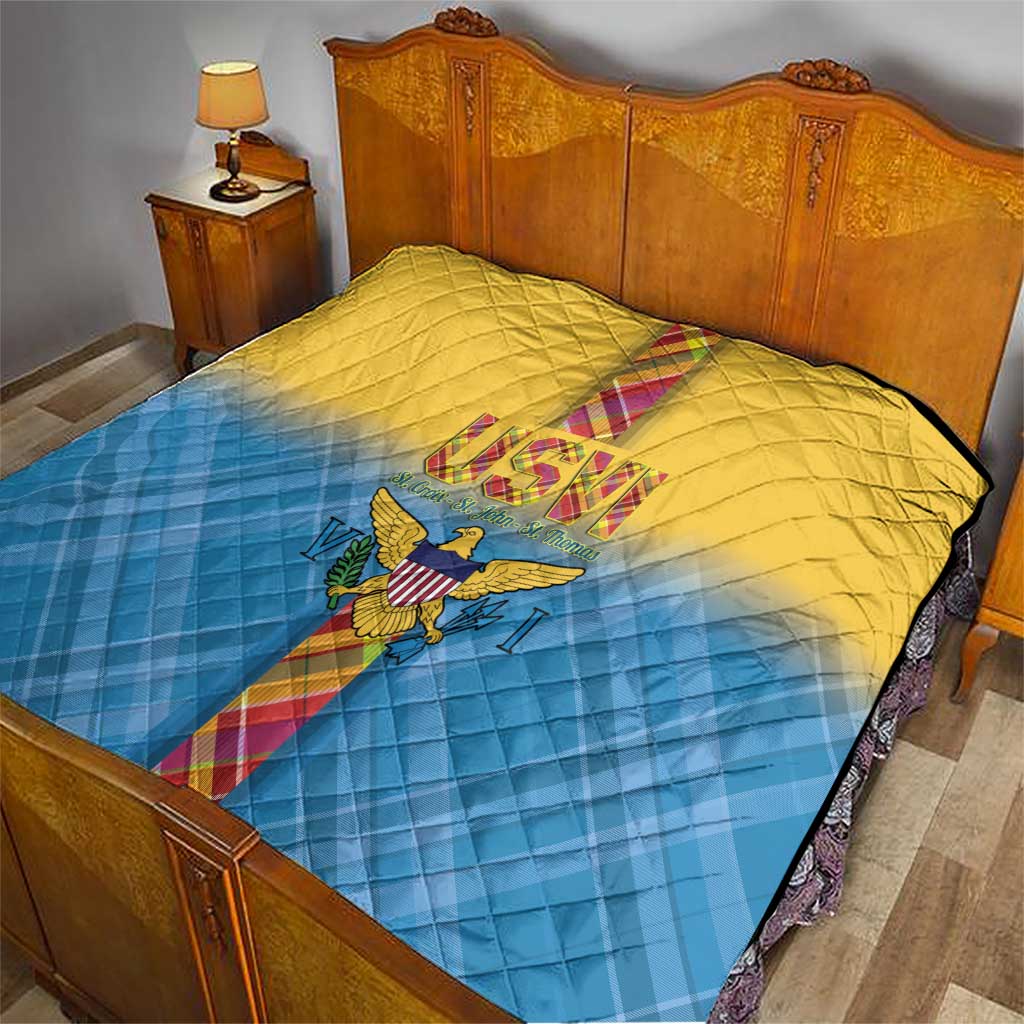 US Virgin Islands Quilt Madras Pattern Gradient Style - Wonder Print Shop
