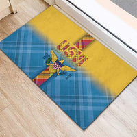 US Virgin Islands Rubber Doormat Madras Pattern Gradient Style - Wonder Print Shop