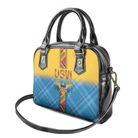 US Virgin Islands Shoulder Handbag Madras Pattern Gradient Style - Wonder Print Shop