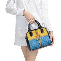US Virgin Islands Shoulder Handbag Madras Pattern Gradient Style - Wonder Print Shop