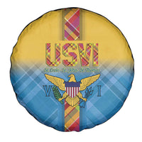 US Virgin Islands Spare Tire Cover Madras Pattern Gradient Style - Wonder Print Shop