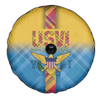 US Virgin Islands Spare Tire Cover Madras Pattern Gradient Style - Wonder Print Shop