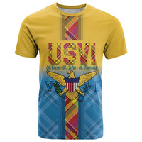 US Virgin Islands T Shirt Madras Pattern Gradient Style - Wonder Print Shop
