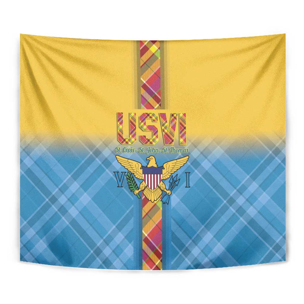 US Virgin Islands Tapestry Madras Pattern Gradient Style - Wonder Print Shop