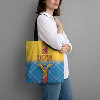 US Virgin Islands Tote Bag Madras Pattern Gradient Style - Wonder Print Shop