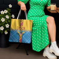 US Virgin Islands Tote Bag Madras Pattern Gradient Style - Wonder Print Shop