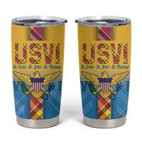US Virgin Islands Tumbler Cup Madras Pattern Gradient Style - Wonder Print Shop