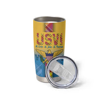US Virgin Islands Tumbler Cup Madras Pattern Gradient Style - Wonder Print Shop