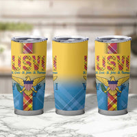 US Virgin Islands Tumbler Cup Madras Pattern Gradient Style - Wonder Print Shop